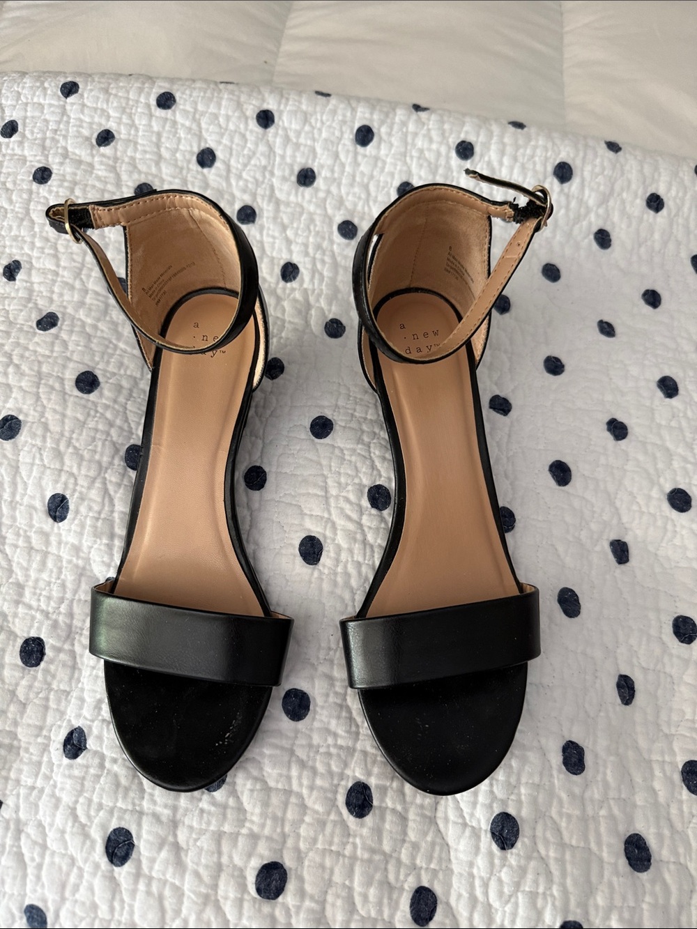 Black Ankle-Strap Sandals a New Day size 8